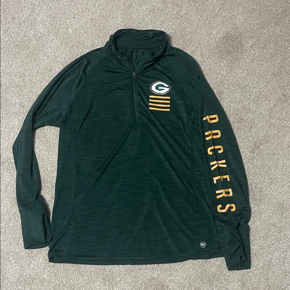 Green Bay Packers Quarter-Zip Pullover- ladies large- feminine fit!